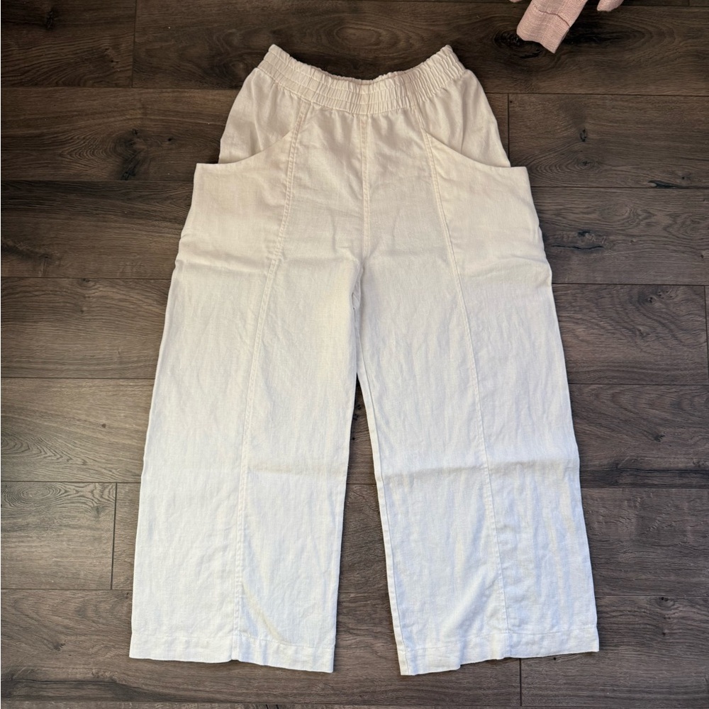 Clyde Culotte in Midweight Linen - Ivory / 8 / Regular